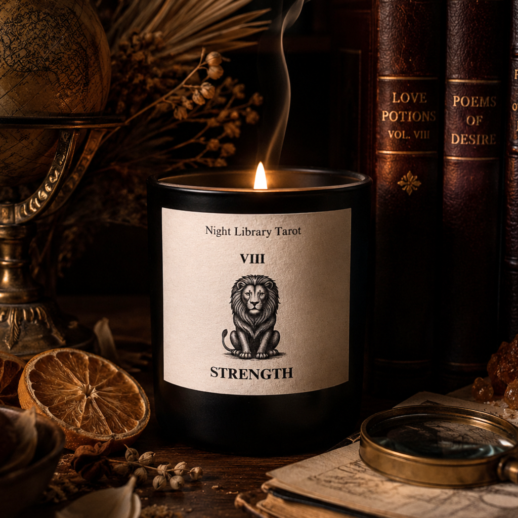 Strength Tarot Candle - Woody · Spicy · Floral